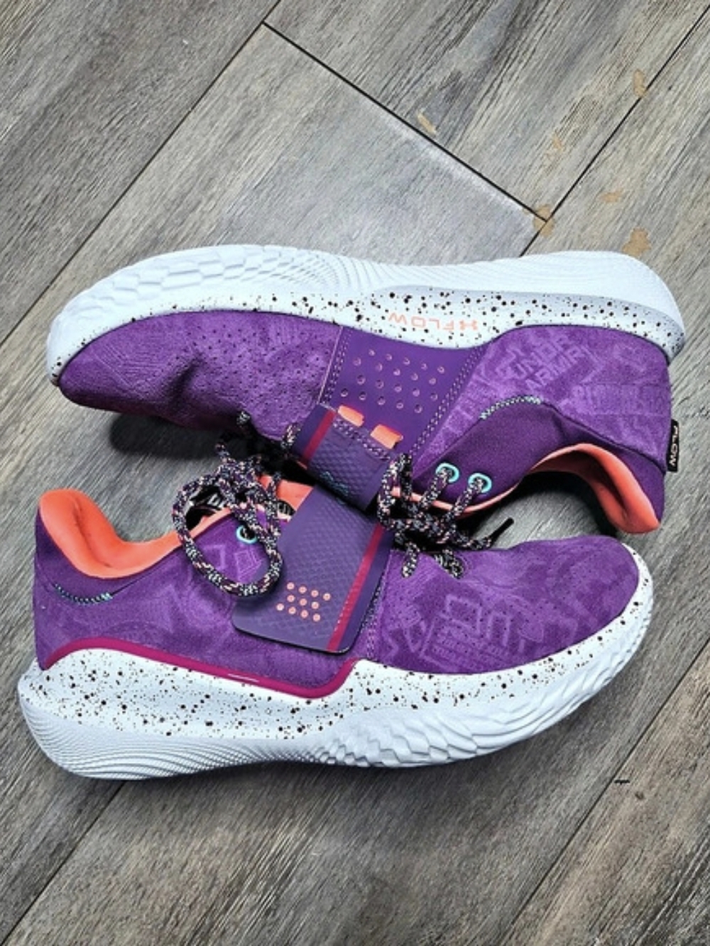 Under Armour Curry Flow Go Purple & Orange Athletic Shoes